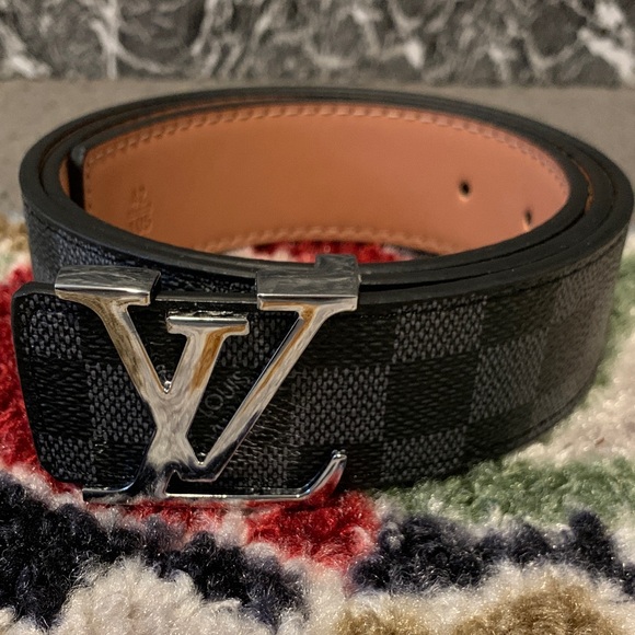 Louis Vuitton Other - Louis Vuitton Black Checkered Belt with Silver Buckle